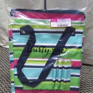Thirty-One Tall Organizing Tote Bag Preppy Pop